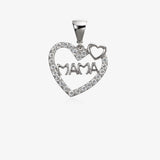 Heart pendant with zircons for mom