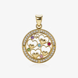 Hearts and zircons pendant