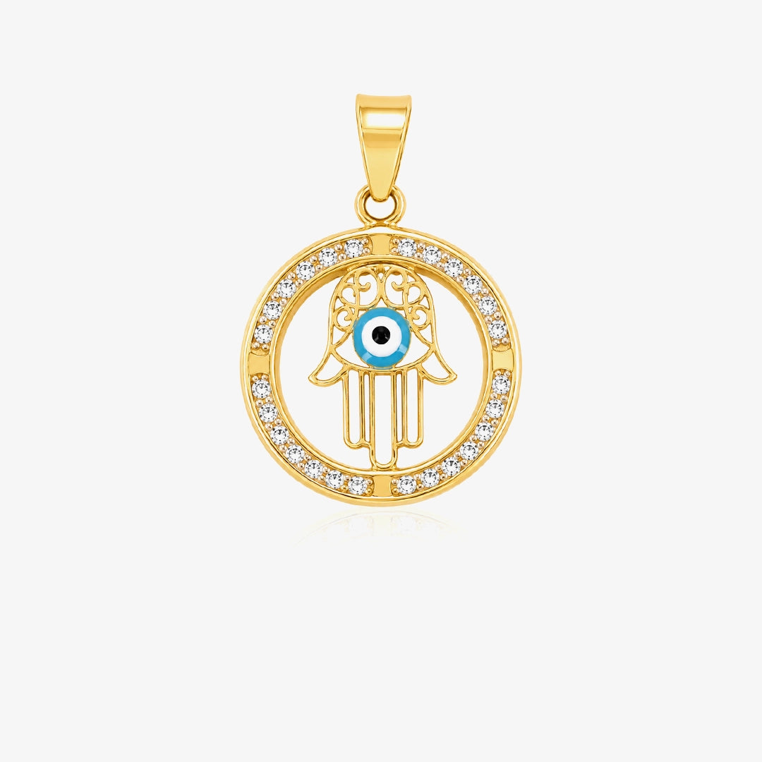 Hamsa and Evil Eye Pendant