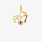 Mom heart pendant