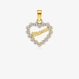 Mom Heart Pendant with Zirconia