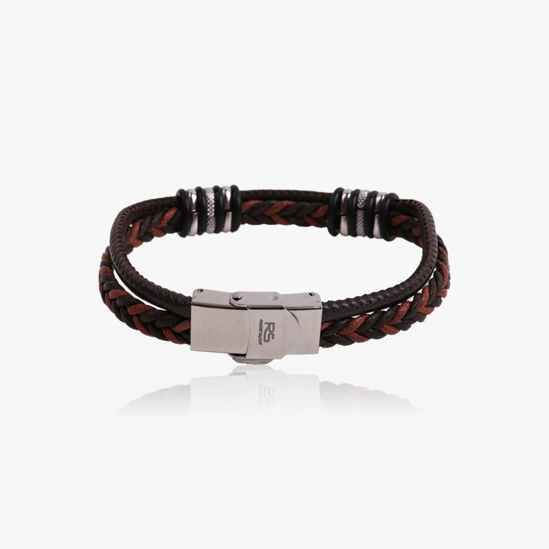 Steel Leather Bracelet