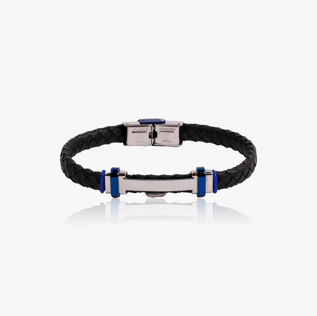Steel Leather Bracelet