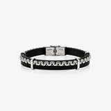 Pulsera acero y cuero