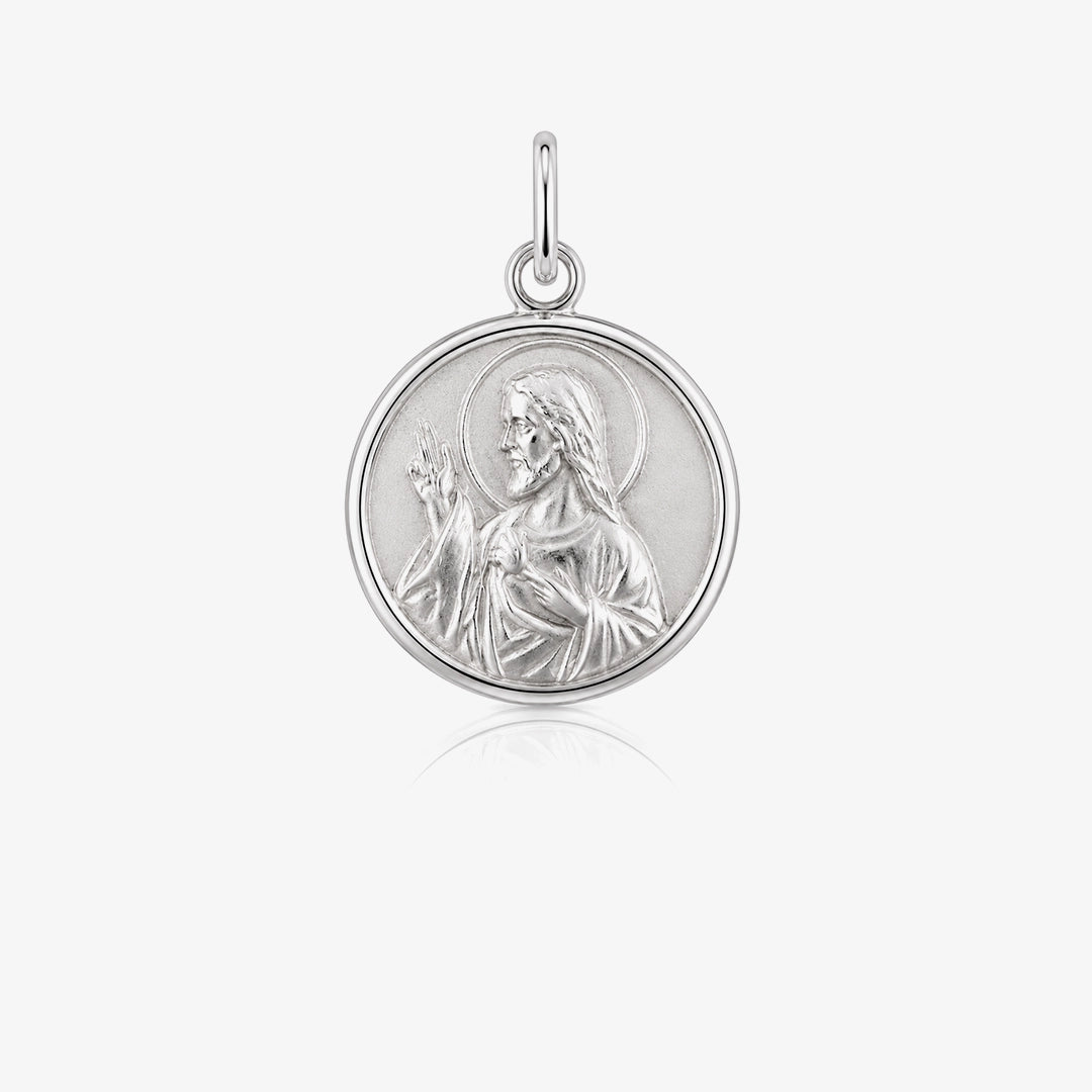 Medalla Escapulario liso Plata