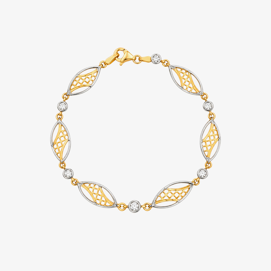 Pulsera Bicolor Hojillas Caladas