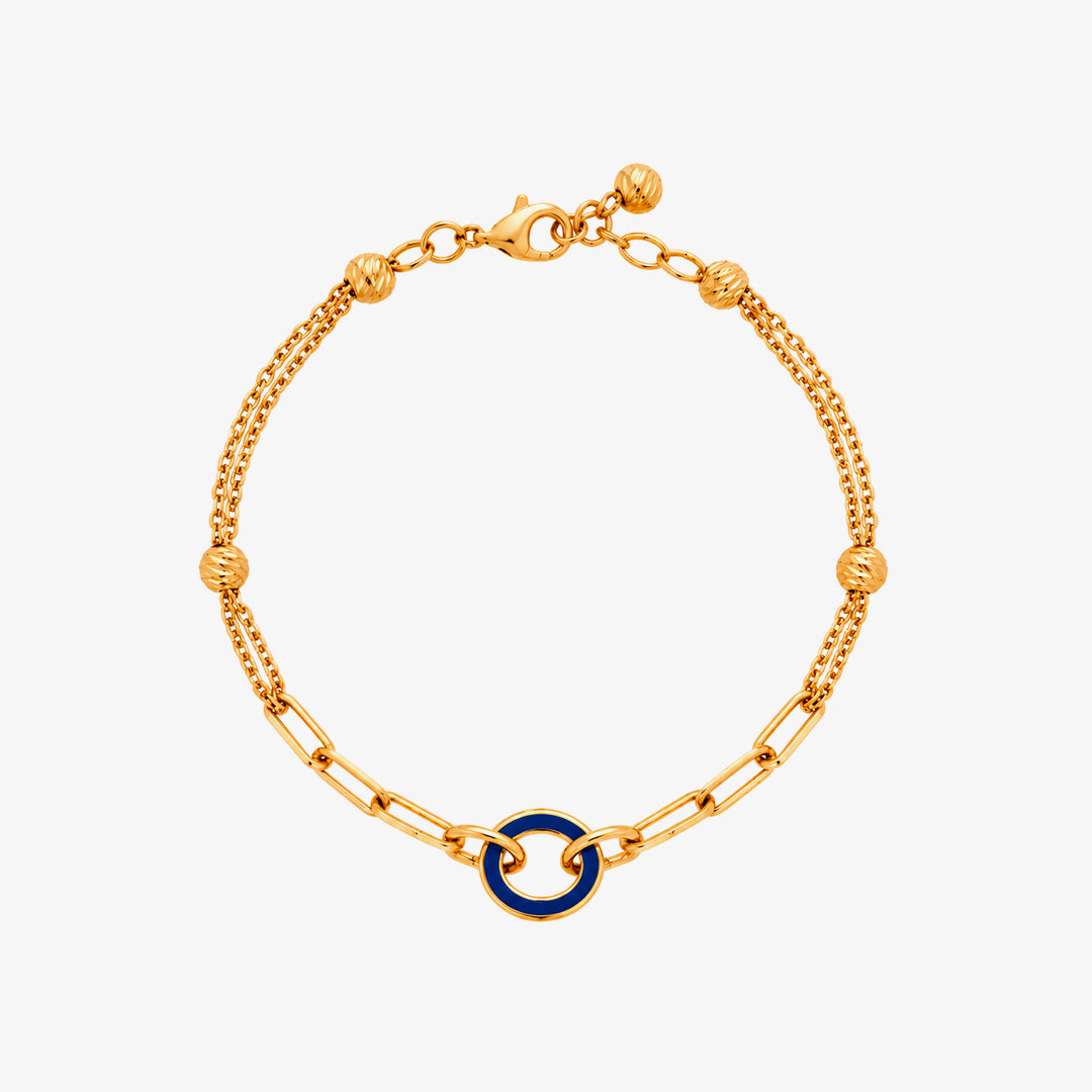 Pulsera Esmalte Azul Oval