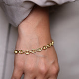 Smooth Gold Bracelet Crossbones 19 Cm