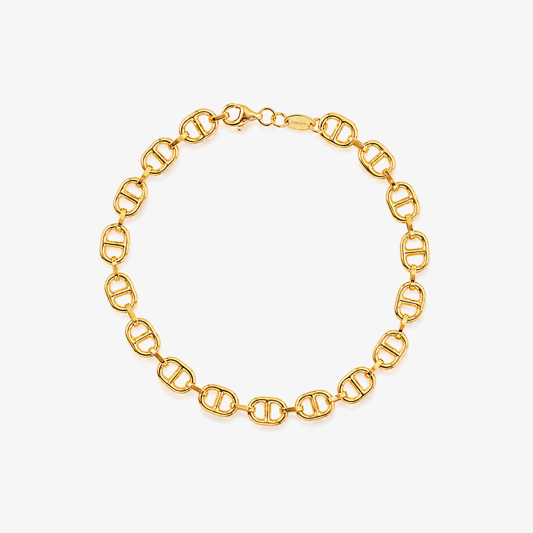 Smooth Gold Bracelet Crossbones 19 Cm