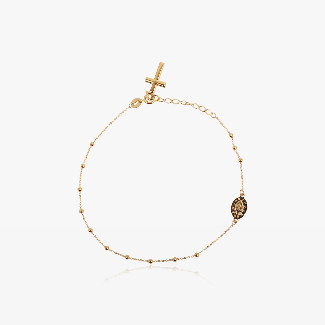 Cross and Medal Bracelet
