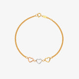 Tricolor heart bracelet