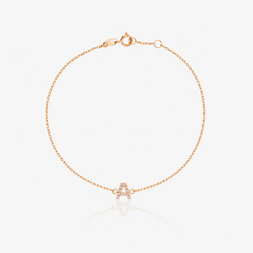 Initial zircon bracelet