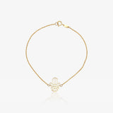 Pulsera ORO9 Lisa Mano de Fátima 19 Cm