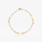 Pulsera ORO9 Lisa Combinada 19 Cm