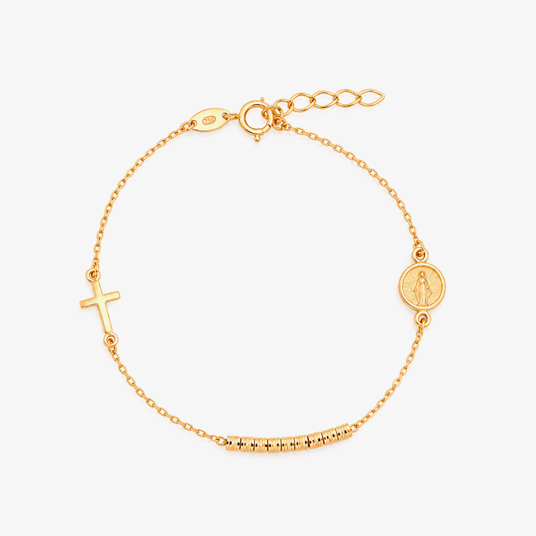 Pulsera Cruz y Medalla