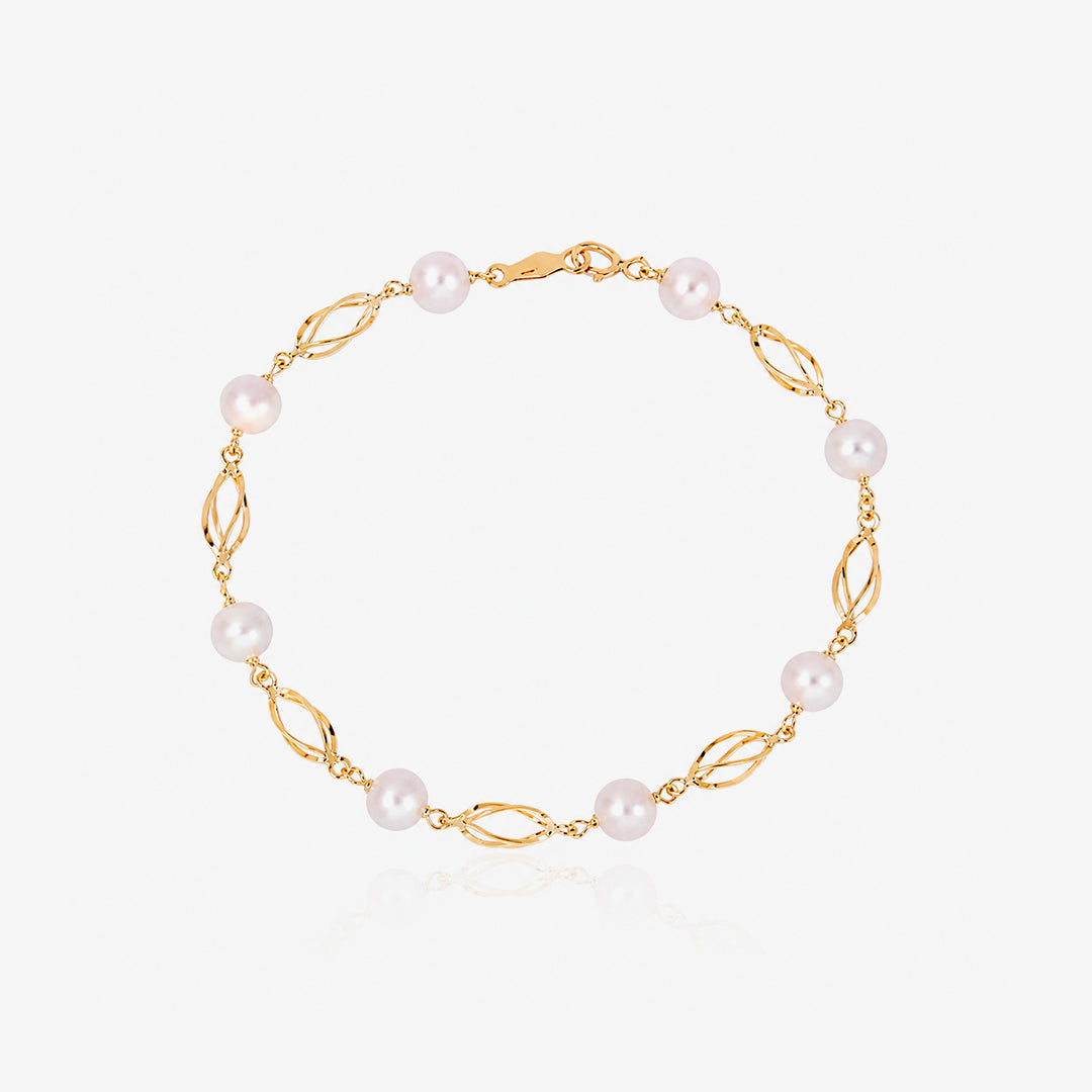 Pearl cage bracelet