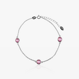 Rolo bracelet and pink zircons