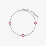 Rolo bracelet and pink zircons