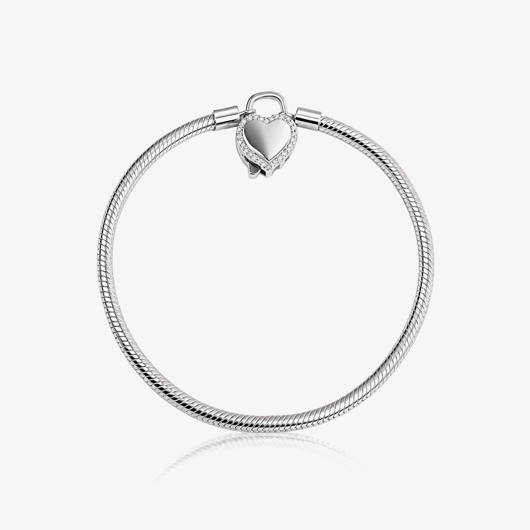 Pulsera Abalorios Corazón Circonitas