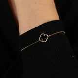 Onyx Clover Bracelet