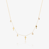 Cross and chaton necklace