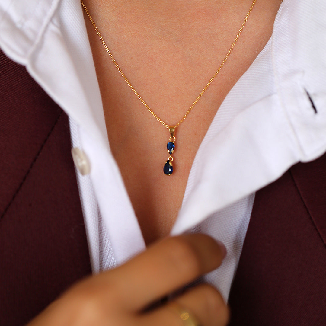 Collar gotas azules