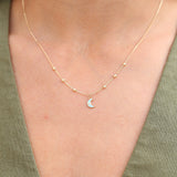 Enameled Moon Necklace