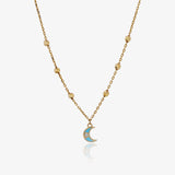 Enameled Moon Necklace