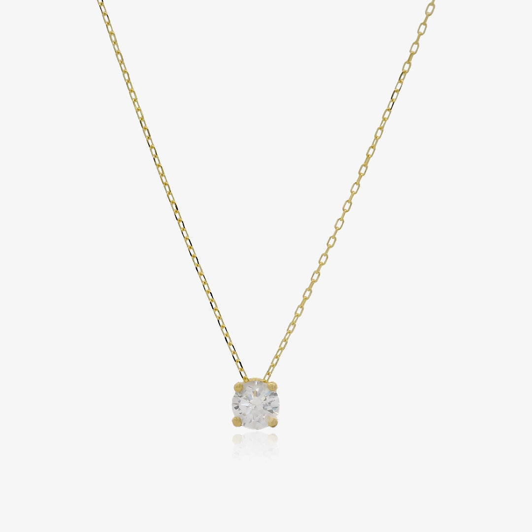 Zirconia Four-Claw Necklace
