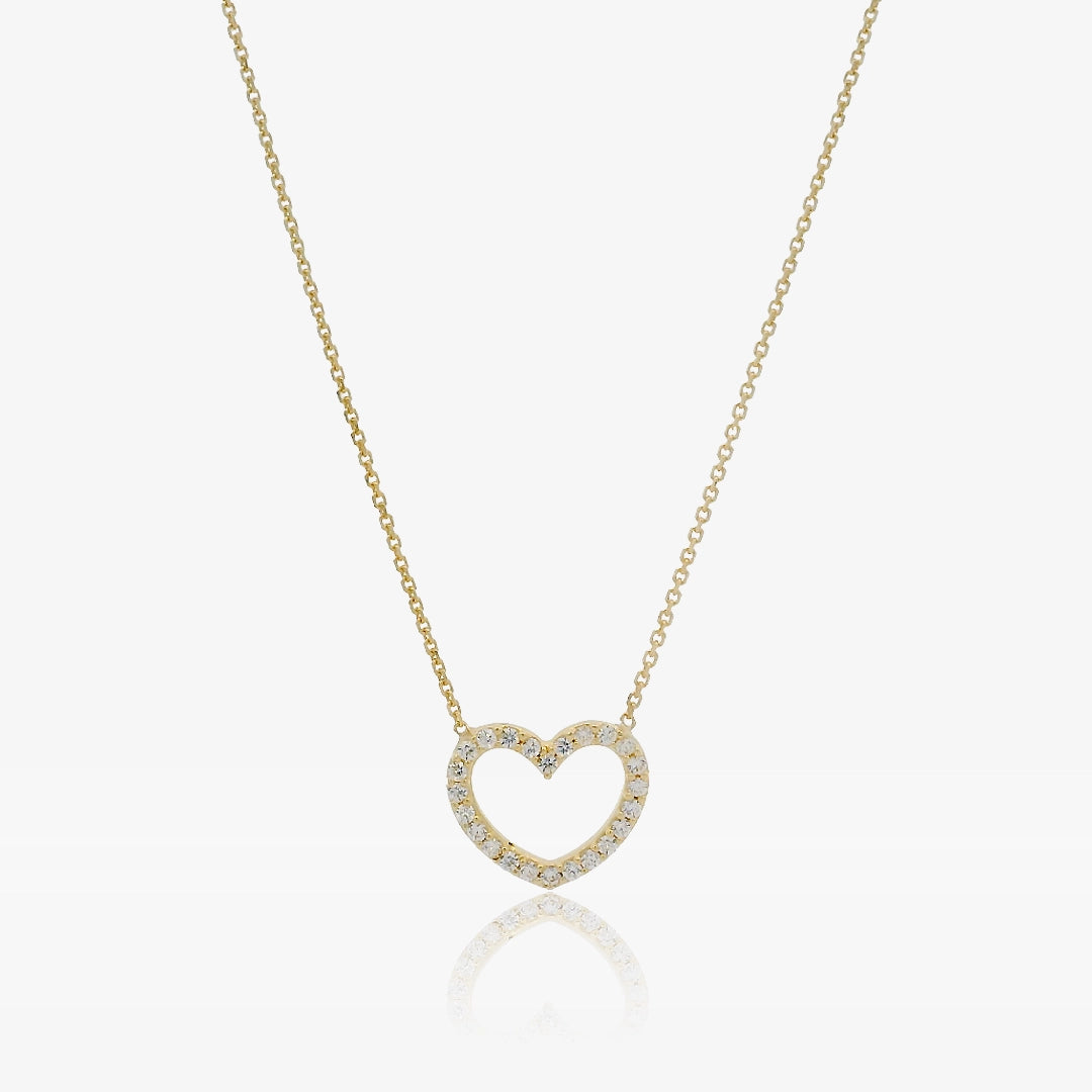 Collar corazón piedras.