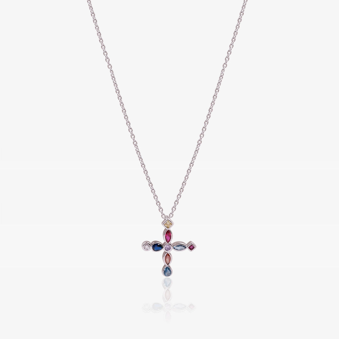 Colored cross necklace