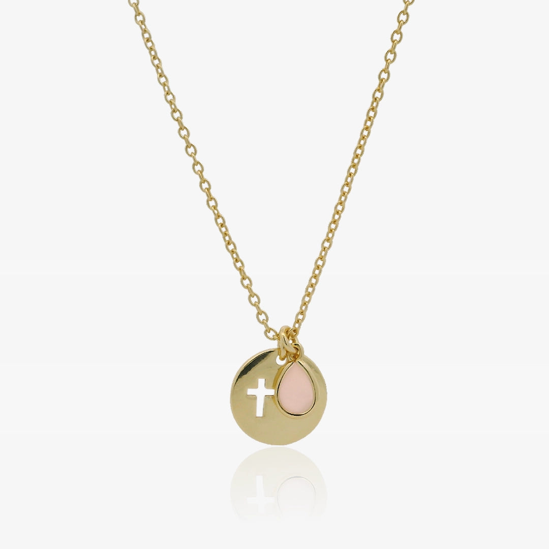 Cross medal necklace