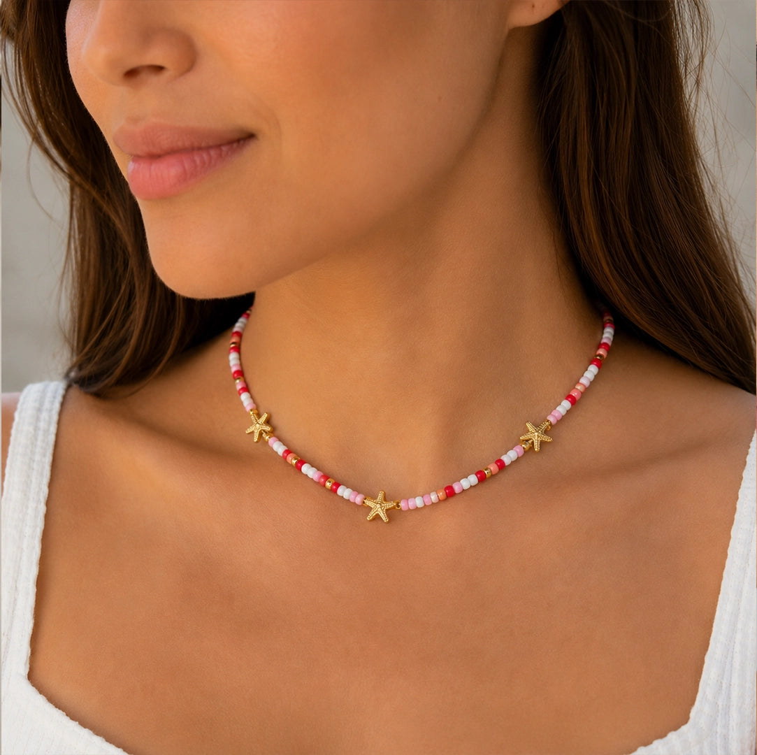 Necklace Colorful Stone Star