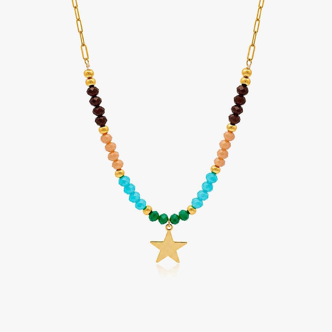 Colorful Stone Star Necklace