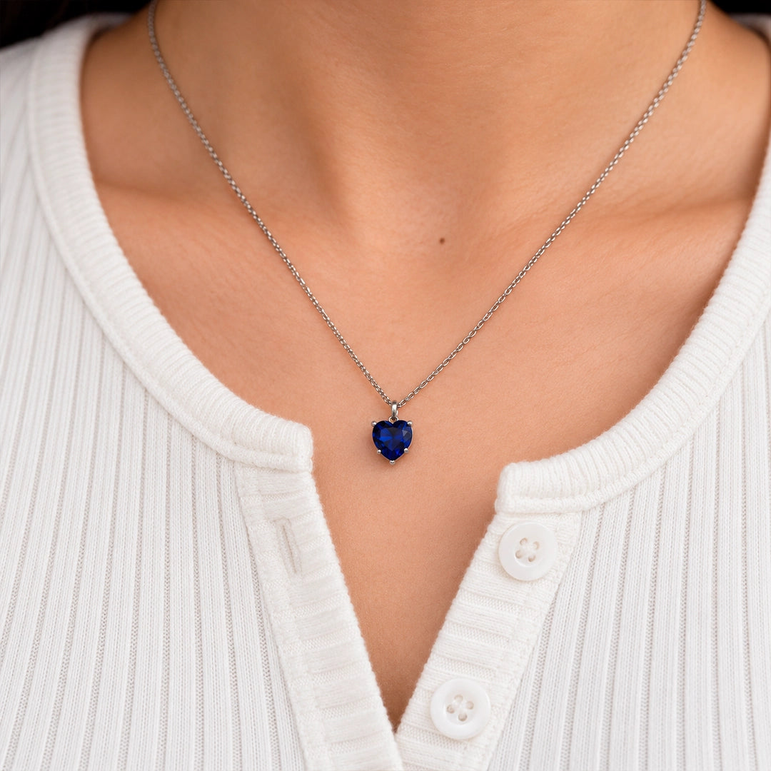 Collar Corazón Azul