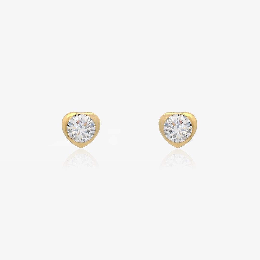 Heart Chaton Earrings