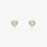 Heart Chaton Earrings