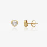 Heart Chaton Earrings