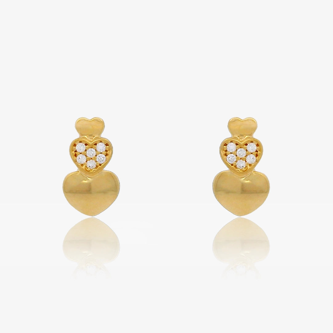 Triple Heart Earrings