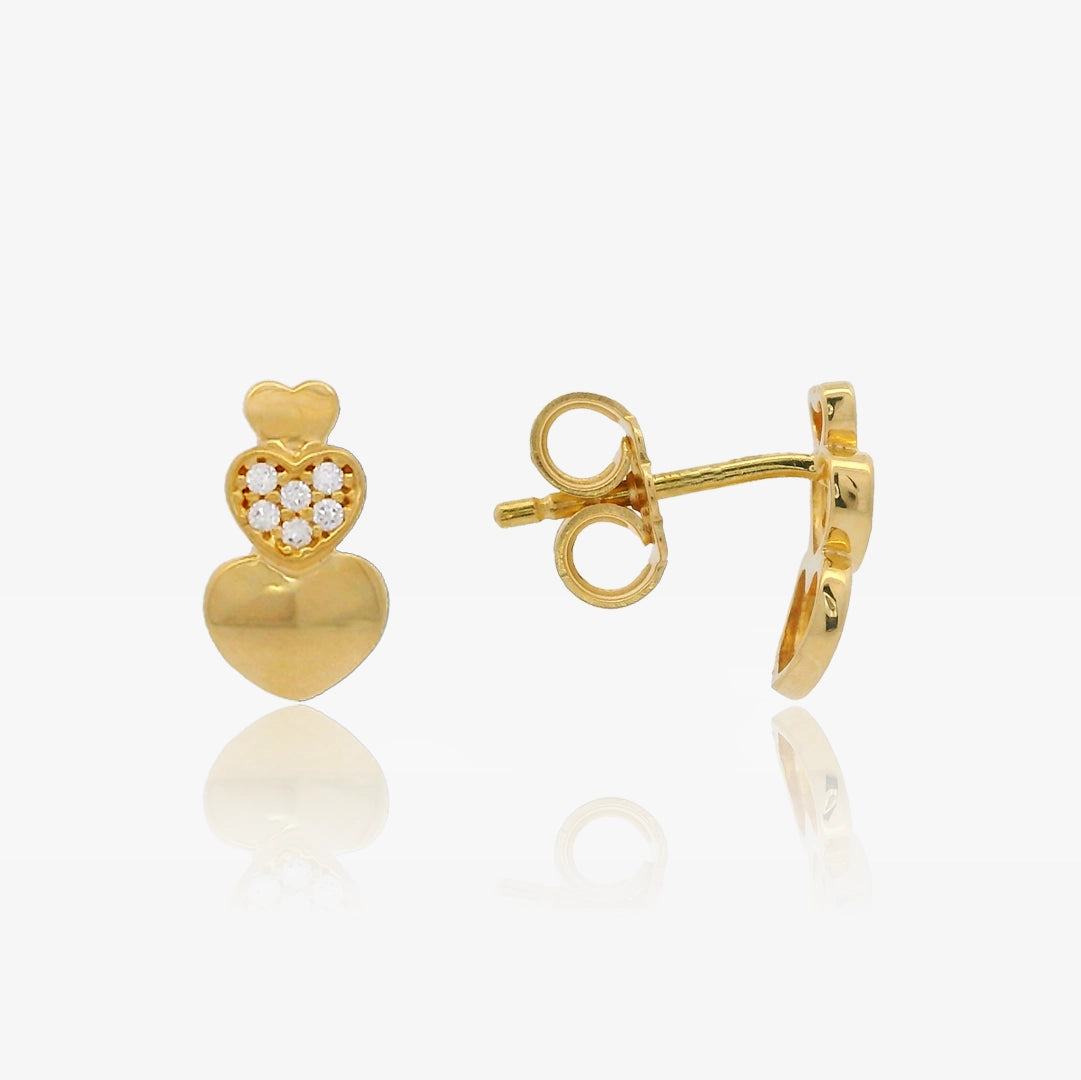 Triple Heart Earrings