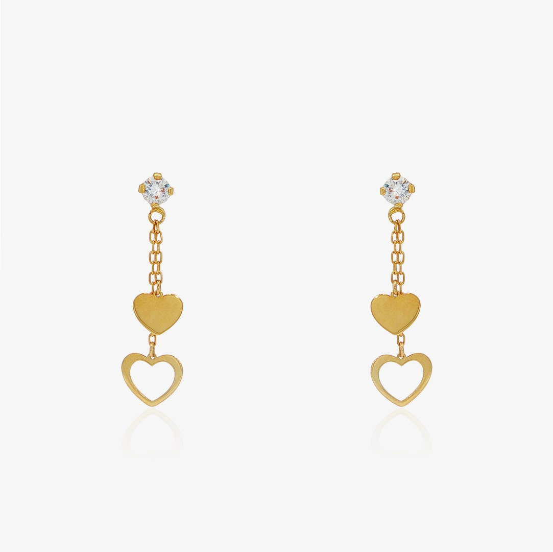 Chain Hearts Drop Earrings