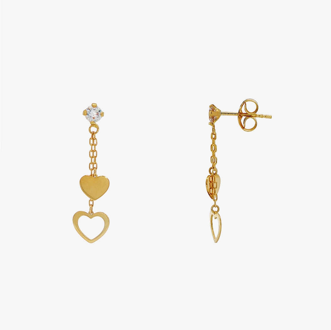 Chain Hearts Drop Earrings