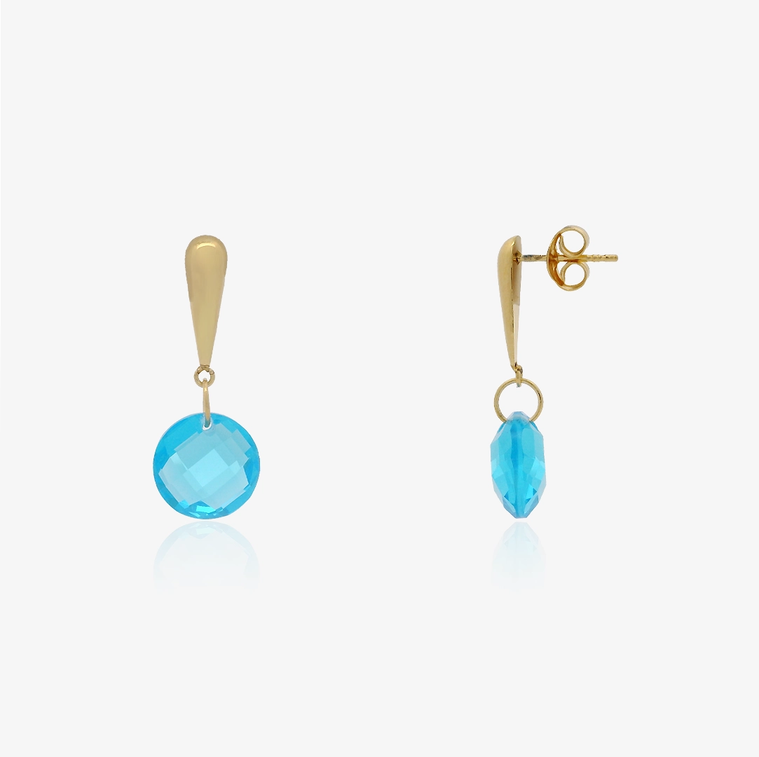 Blue Briolette Earrings