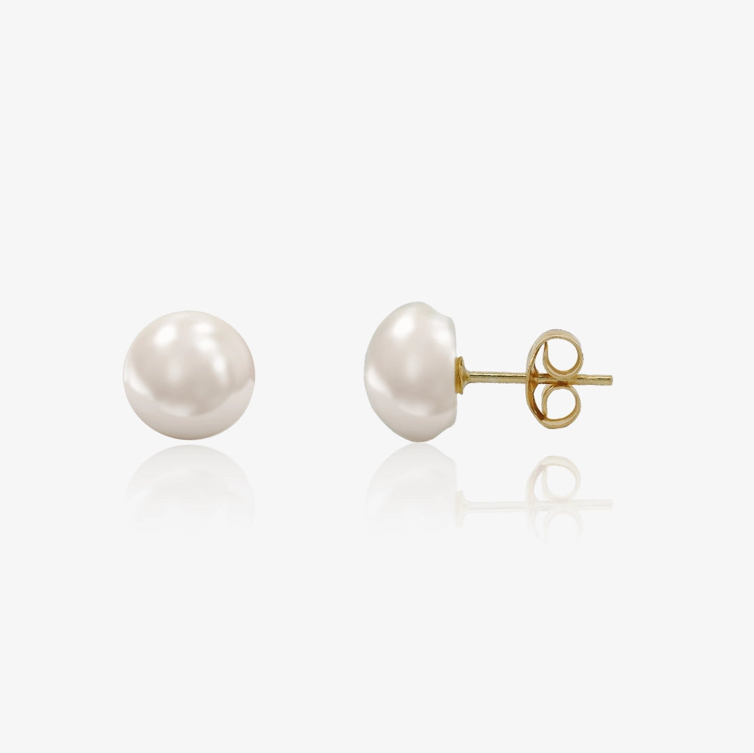 Pearl Button Earrings