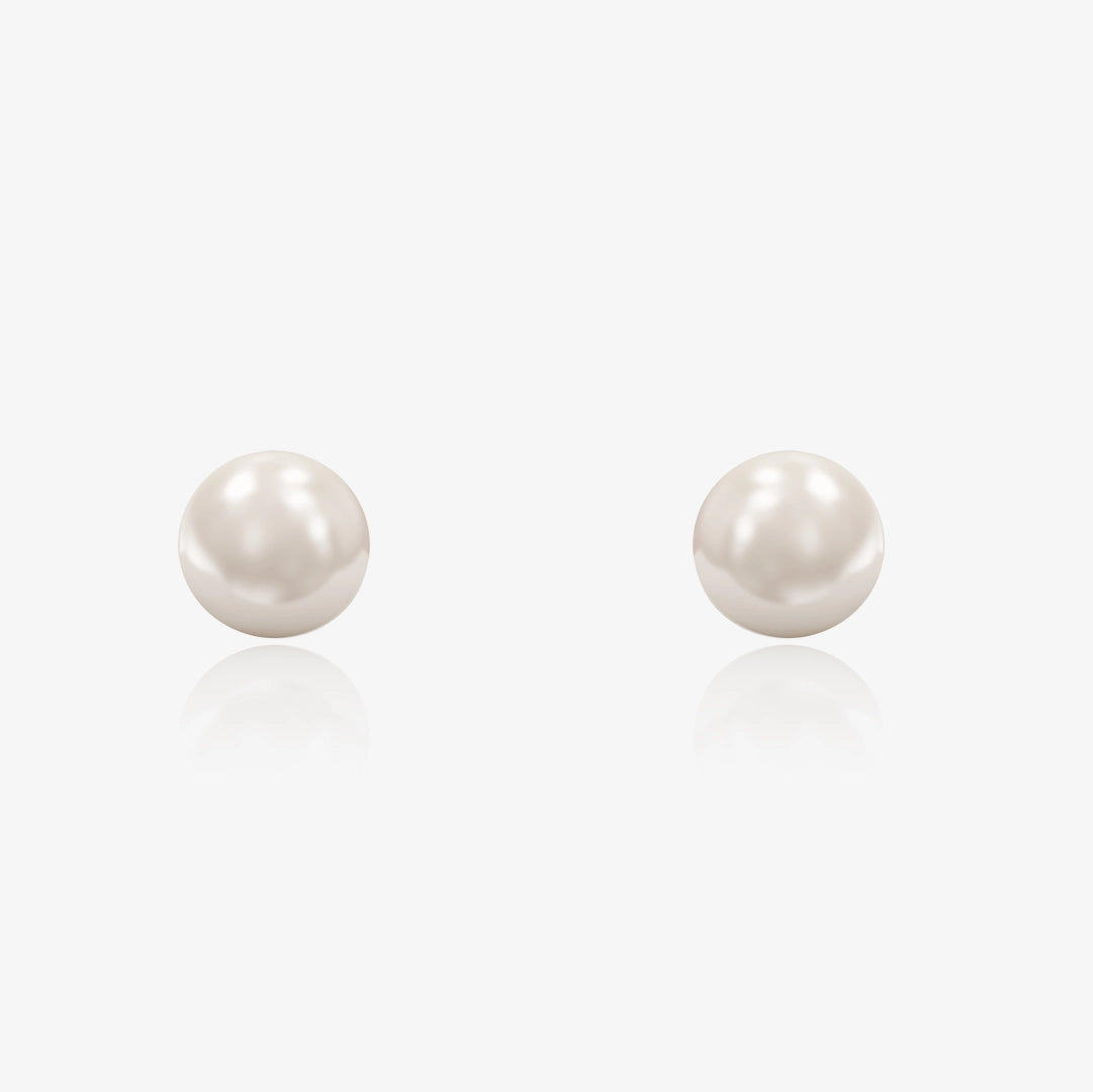 Pearl Button Earrings