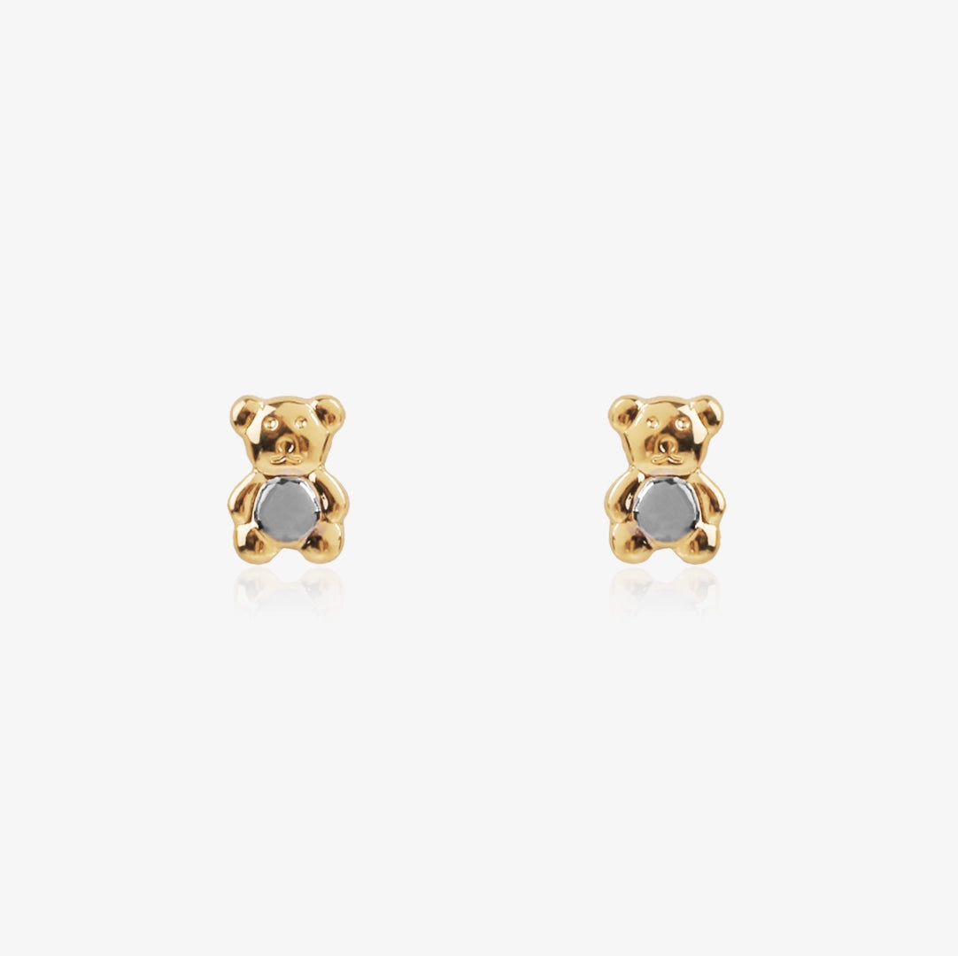 Two-tone bear earrings