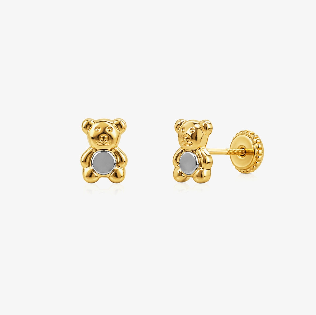 Two-tone bear earrings
