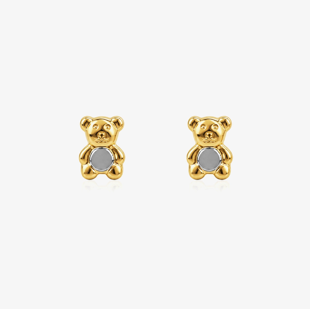 Two-tone bear earrings