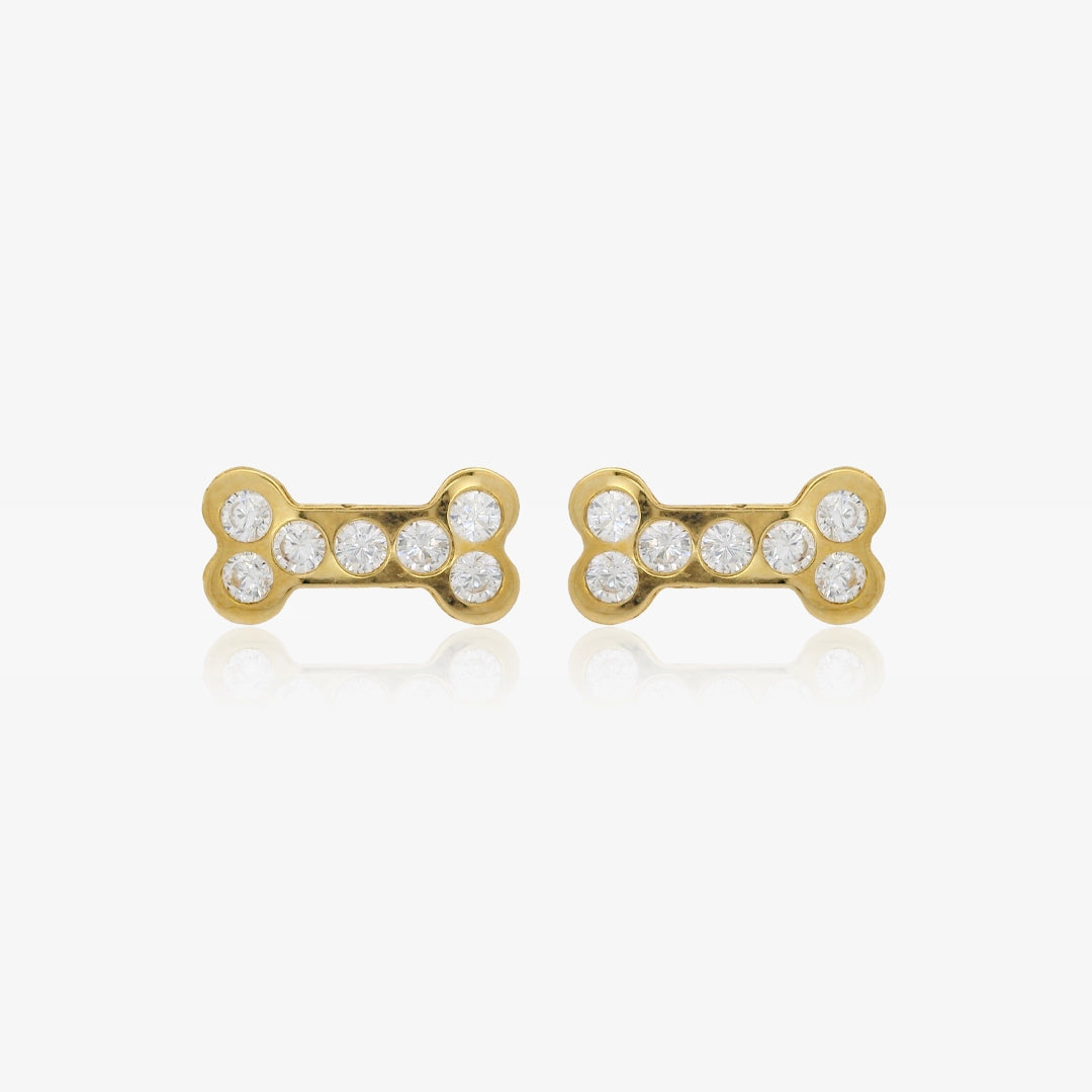 Pendientes Huesitos circonitas