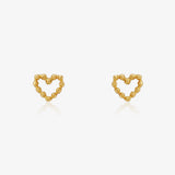 Pendientes corazon bolitas